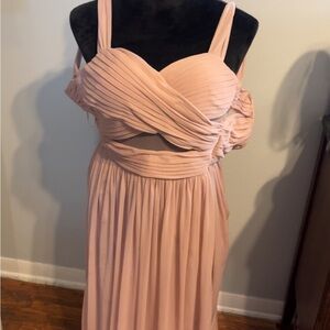 Elegant Pink Pleated Dress